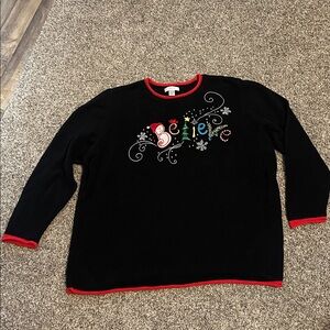 Christopher & Banks Christmas Sweater Believe Women’s 3X